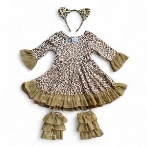 Cute Glitter Leopard/Cat/ Toddler Girl Costume-Size 1-2 Year Old